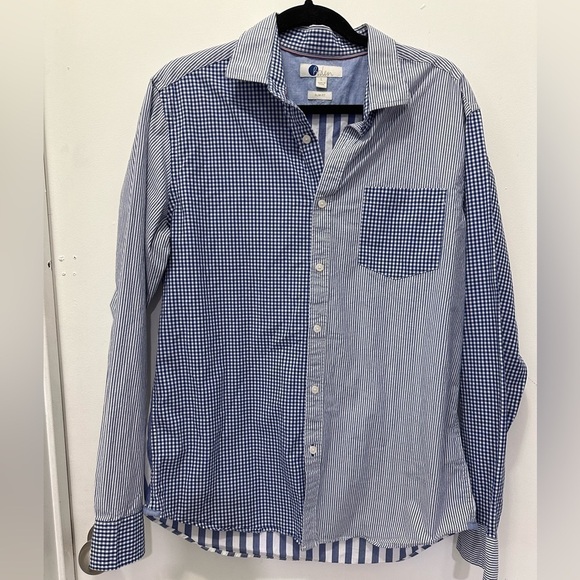 Tops - Boden Stripe Gingham Buttoned Down Sirt Top Sz L